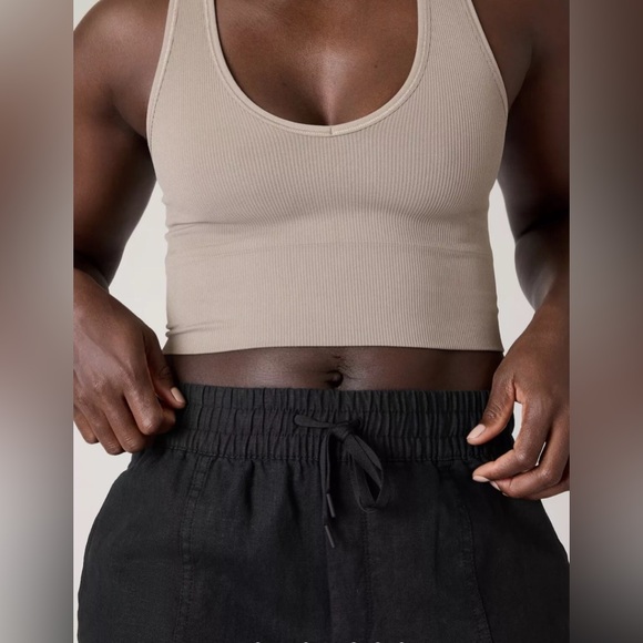 Athleta Retreat 100% Linen Ankle Black Pant Size Medium Style #851027 - Picture 4 of 12